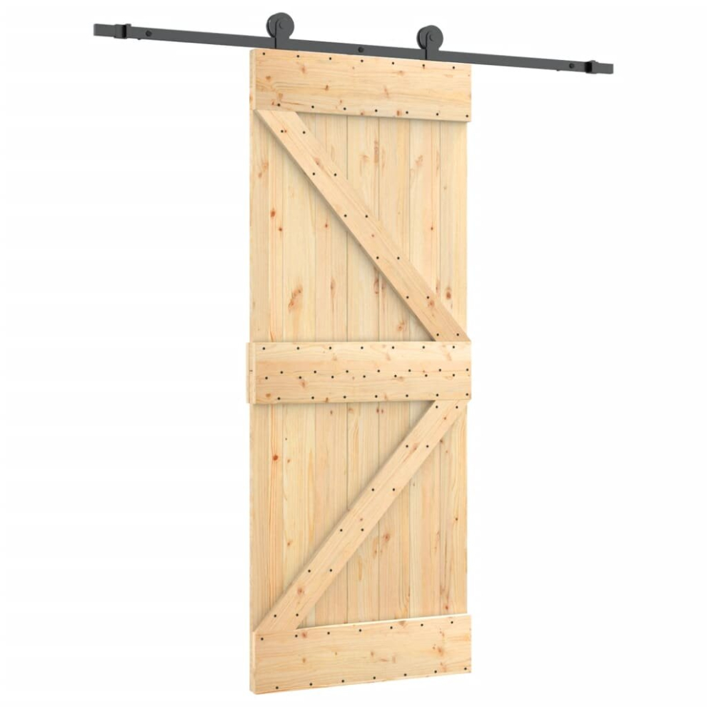 vidaXL Sliding Door with Hardware Set Interior Door Barn Door Solid Wood Pine