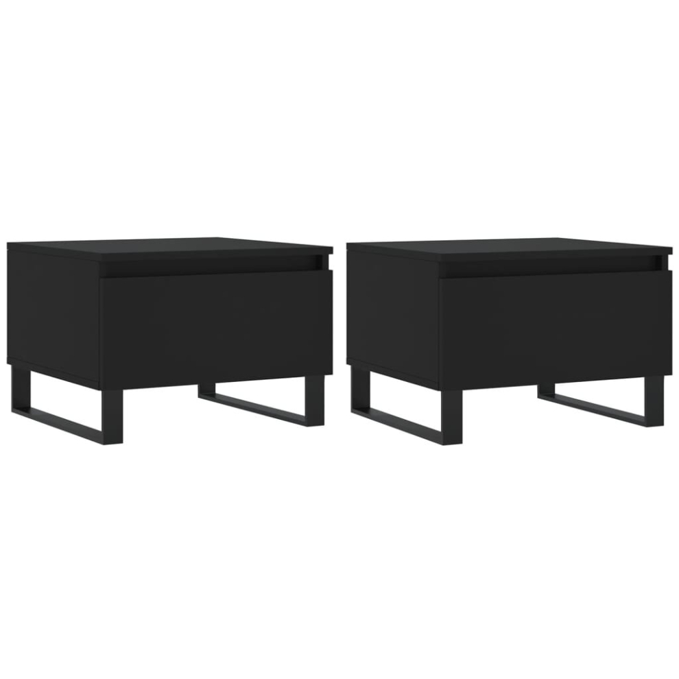 (black, 2 pcs) vidaXL Coffee Table Side Table End Accent Telephone Sofa Table Engineered Wood