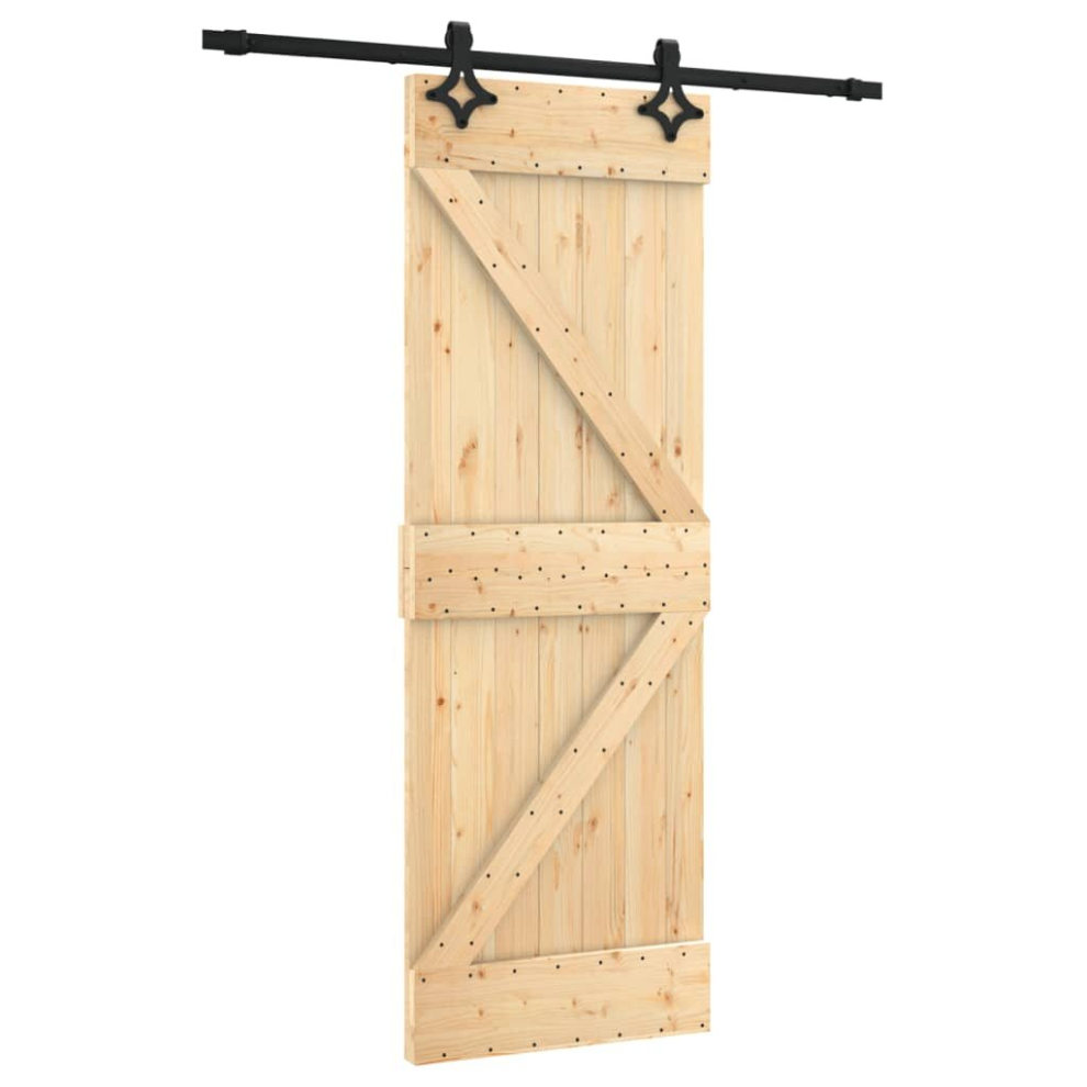 vidaXL Sliding Door Barn Door with Hardware Set Interior Door Solid Wood Pine
