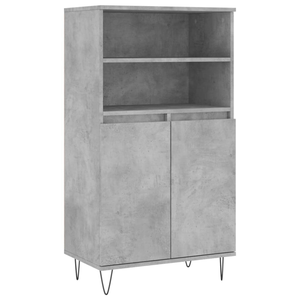 Vidaxl (Concrete ) Highboard Sideboard Tall Storage Cabinet Side Cabinet Engineered Wood Grey
