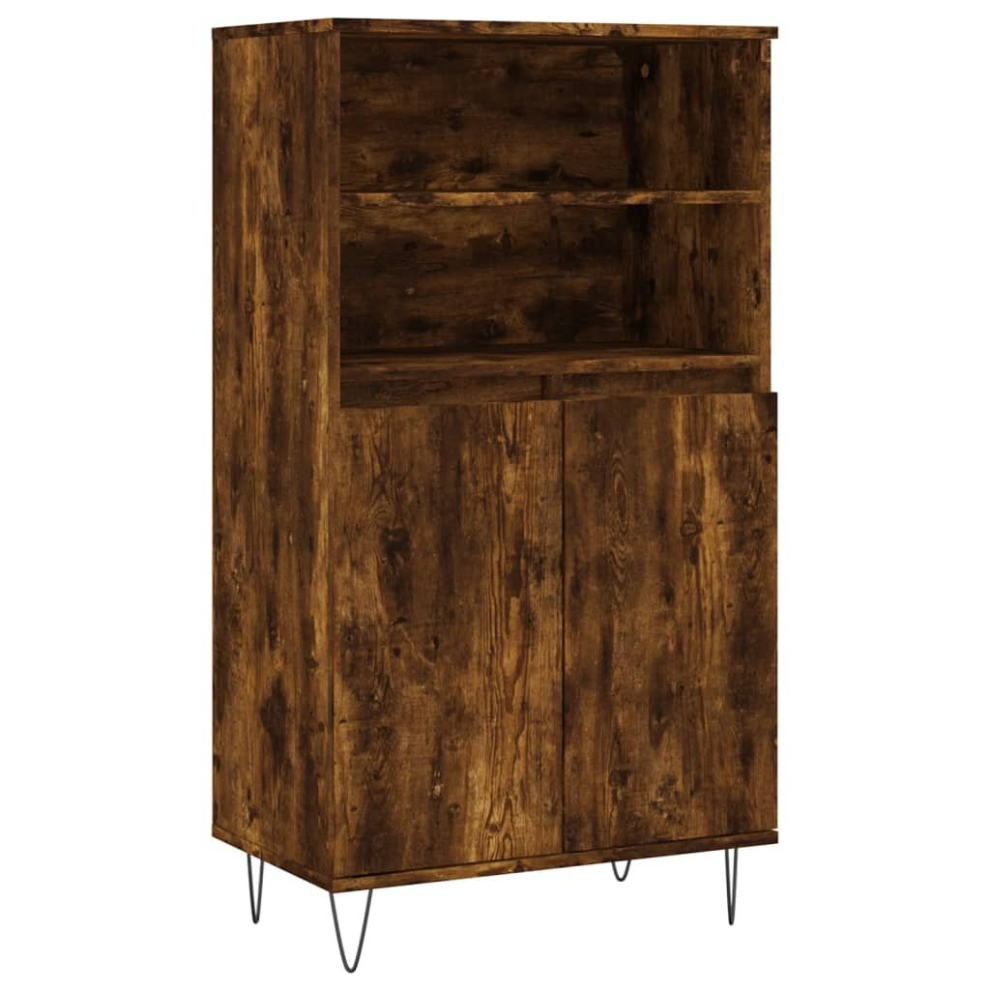 Vidaxl (Smoked Oak) Highboard Sideboard Tall Storage Cabinet Side Cabinet Engineered Wood