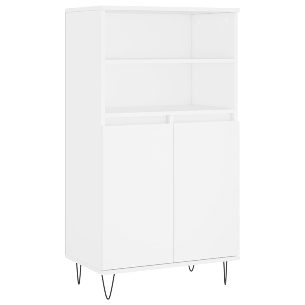 Vidaxl (White) Highboard Sideboard Tall Storage Cabinet Side Cabinet Engineered Wood White