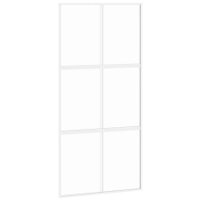 vidaXL Sliding Door Interior Barn Door White Tempered Glass and Aluminium