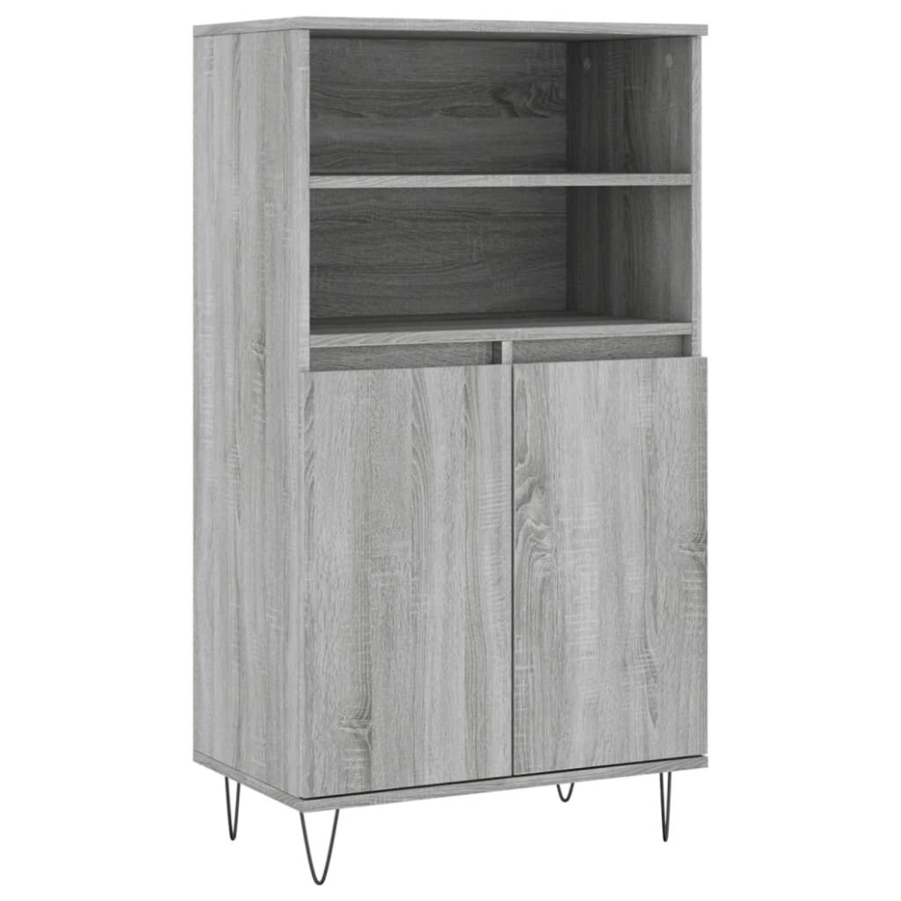 (grey sonoma) vidaXL Highboard Sideboard Tall Storage Cabinet Side Cabinet Engineered Wood