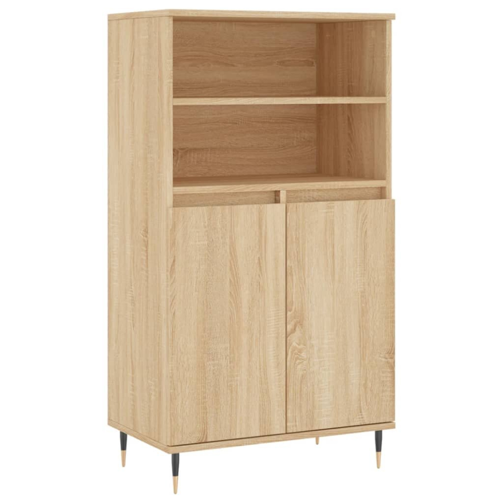 Vidaxl (Sonoma Oak) Highboard Sideboard Tall Storage Cabinet Side Cabinet Engineered Wood