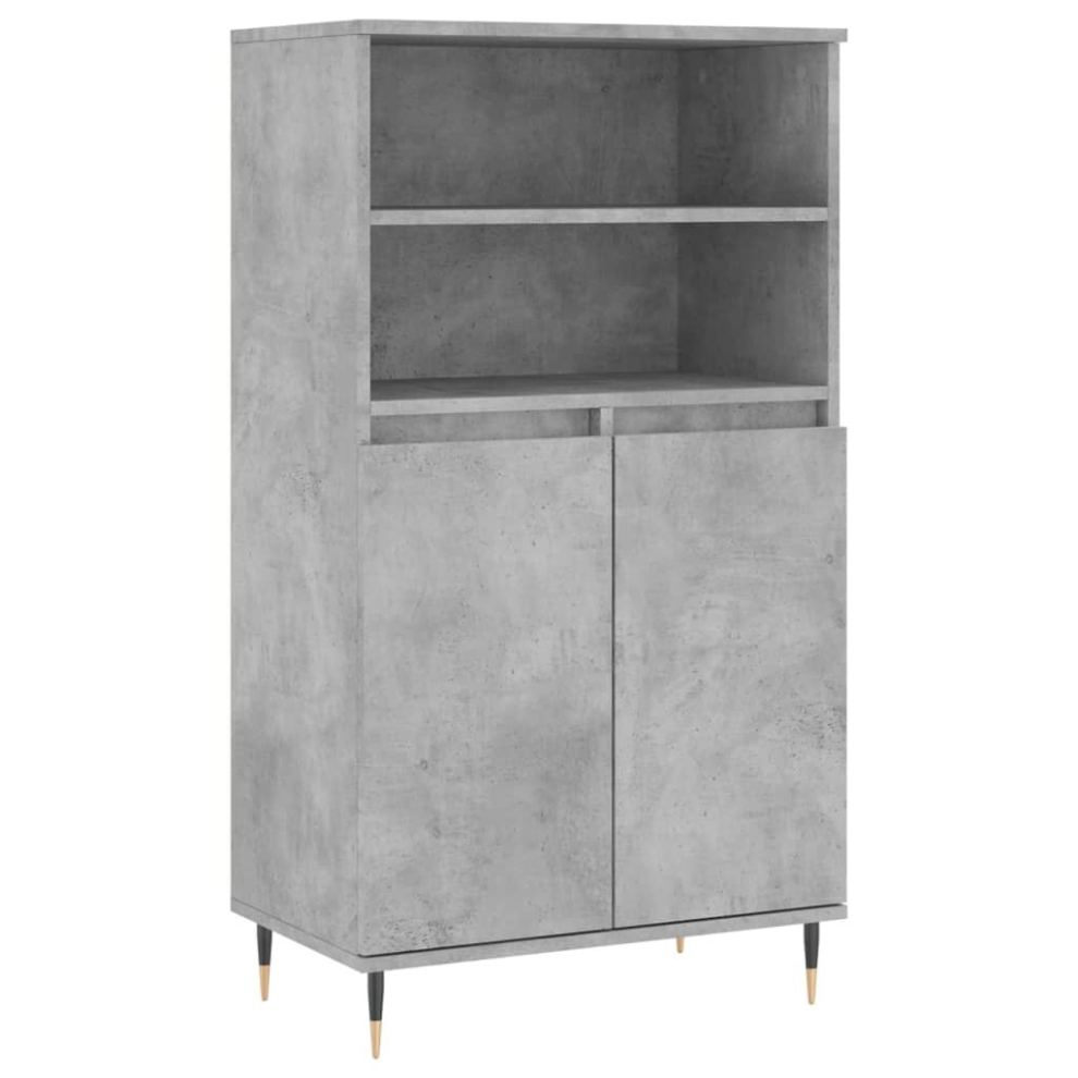Vidaxl (Concrete ) Highboard Sideboard Tall Storage Cabinet Side Cabinet Engineered Wood Grey
