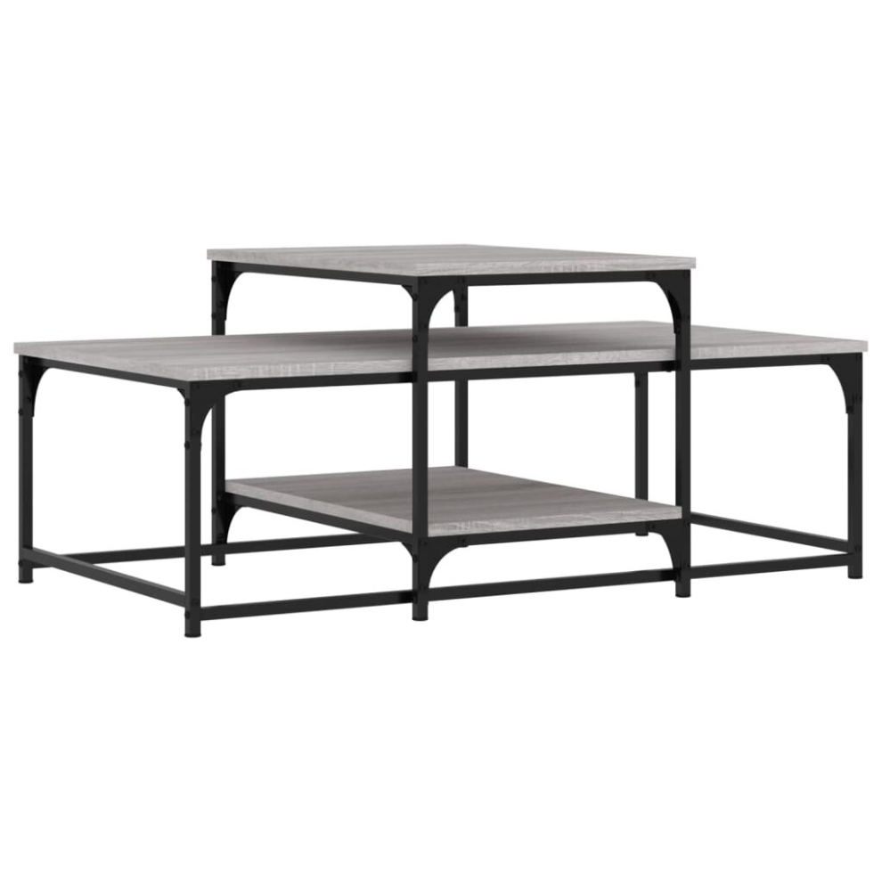 vidaXL - Coffee Table - 102x60x45 cm - Grey - Image 2