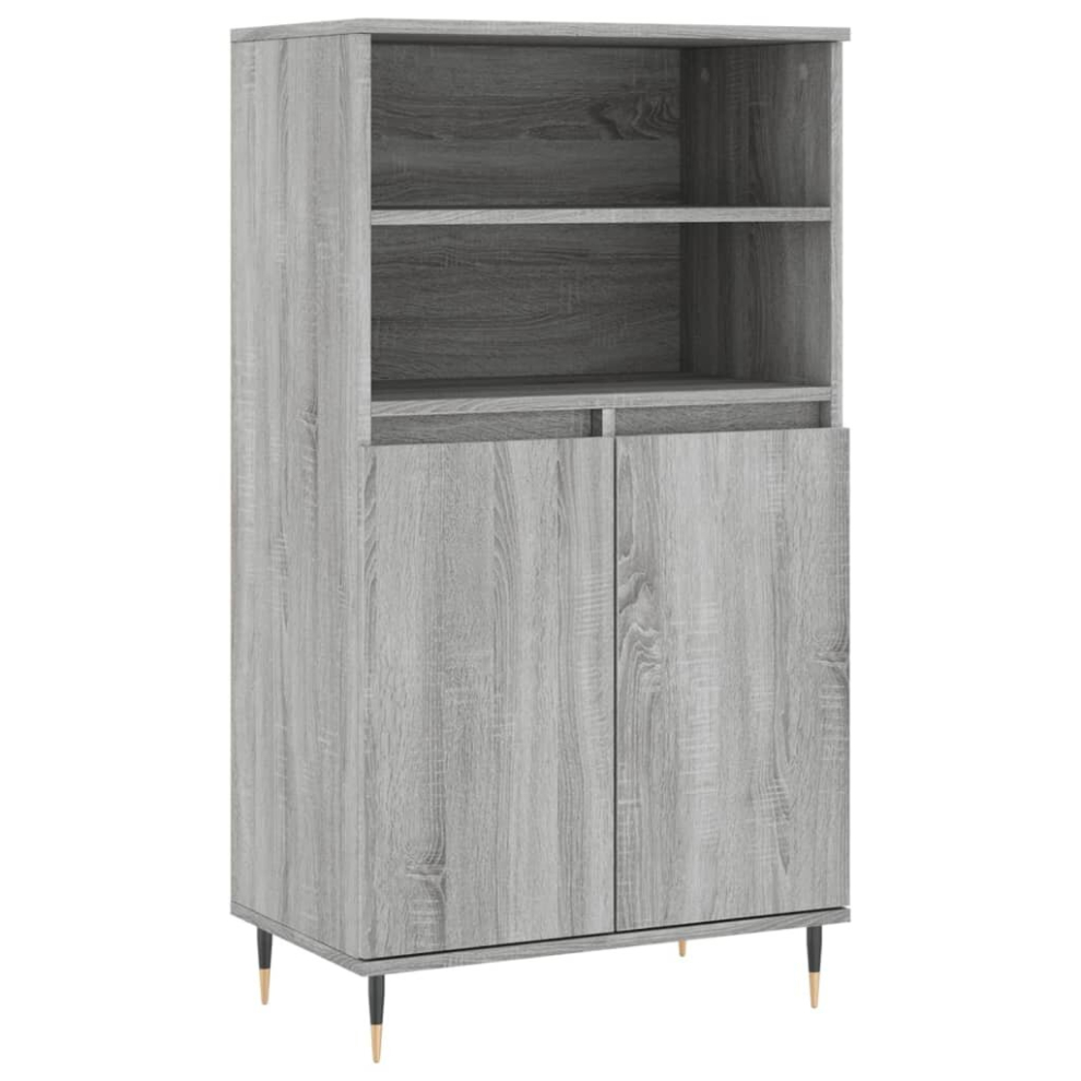 Vidaxl (Grey Sonoma) Highboard Sideboard Tall Storage Cabinet Side Cabinet Engineered Wood