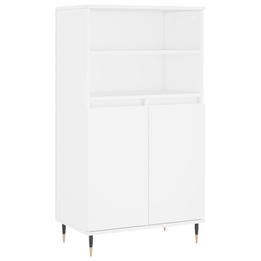 Vidaxl (White) Highboard Sideboard Tall Storage Cabinet Side Cabinet Engineered Wood White