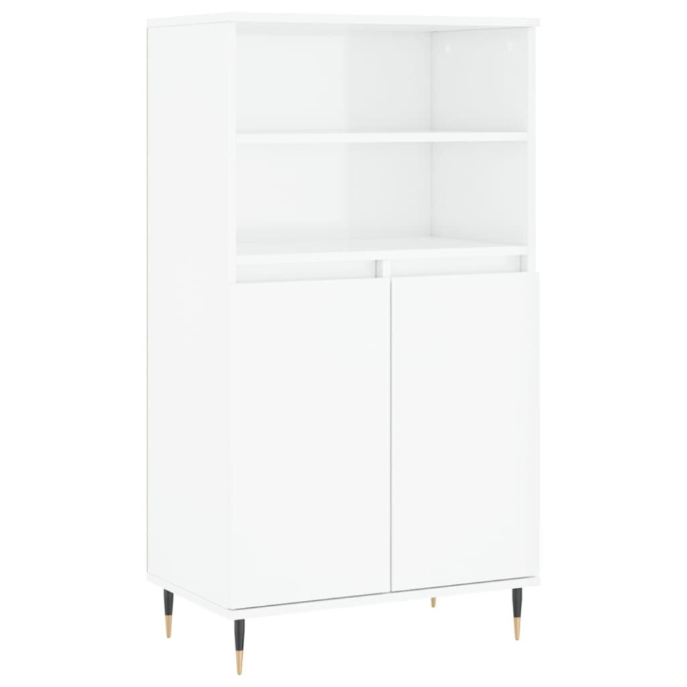 (high gloss white) vidaXL Highboard Sideboard Tall Storage Cabinet Side Cabinet Engineered Wood