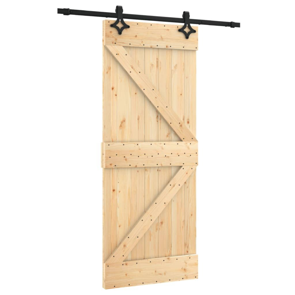vidaXL Sliding Door Barn Door with Hardware Set Interior Door Solid Wood Pine