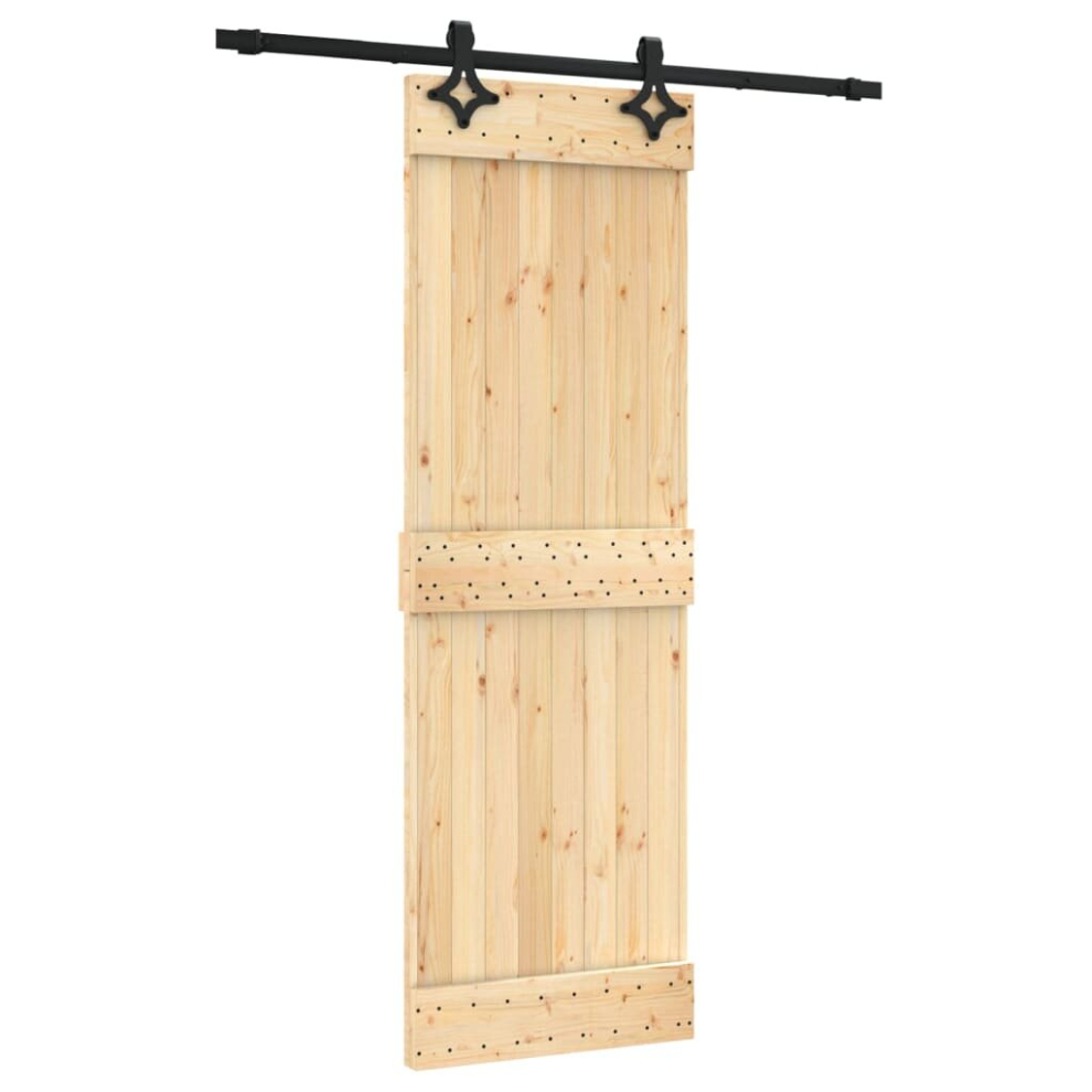 vidaXL Sliding Door Barn Door with Hardware Set Interior Door Solid Wood Pine