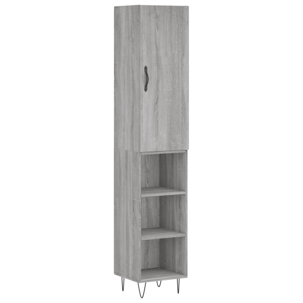 (grey sonoma, 3 shelves) vidaXL Highboard Sideboard Storage Cabinet Home Side Cabinet Engineered Wood