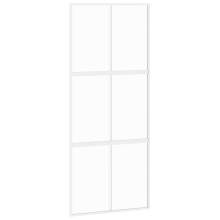 vidaXL Sliding Door Interior Barn Door White Tempered Glass and Aluminium