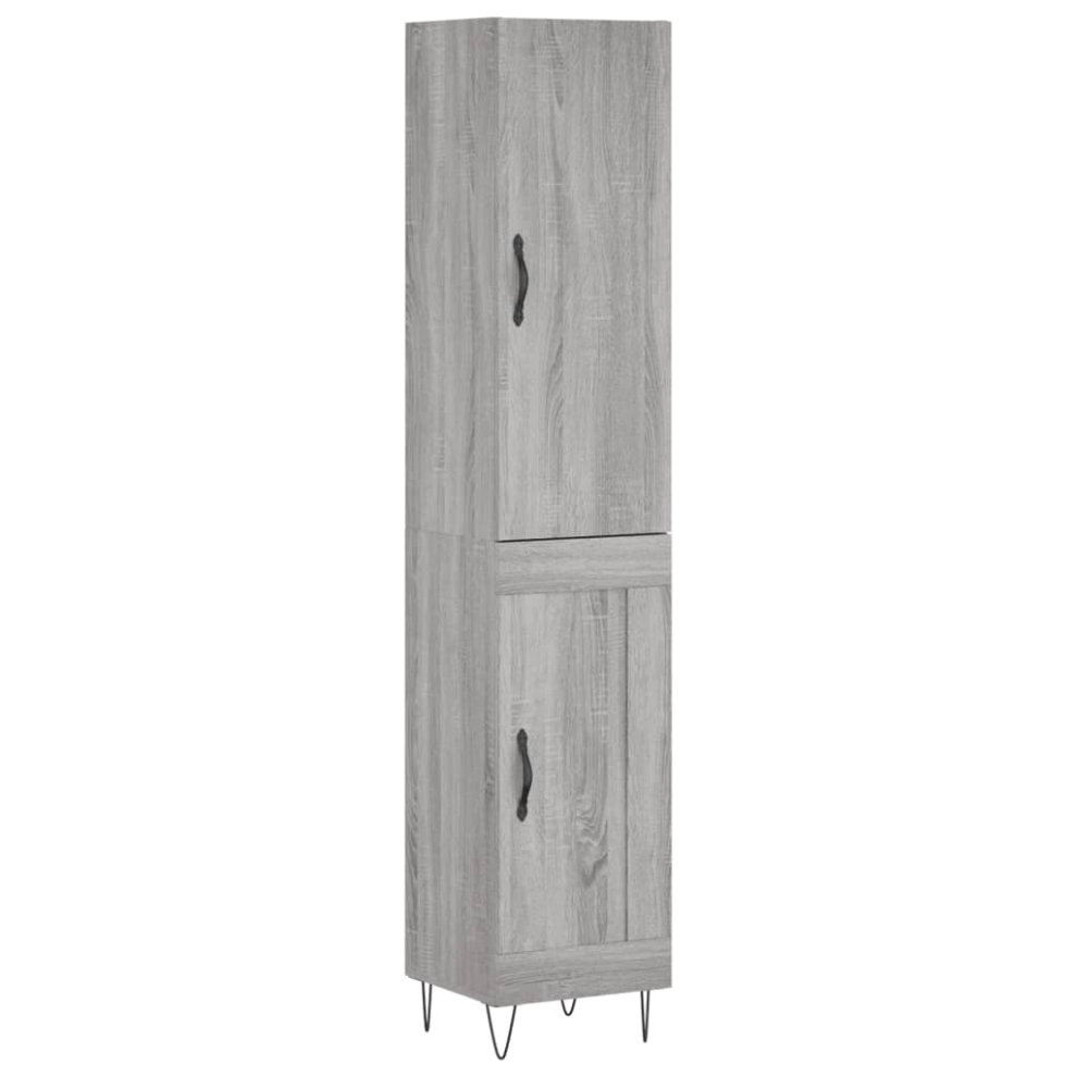 Vidaxl ( Sonoma, 1 Wood Door) Highboard Sideboard Storage Cabinet Home Side Cabinet Engineered Wood Grey