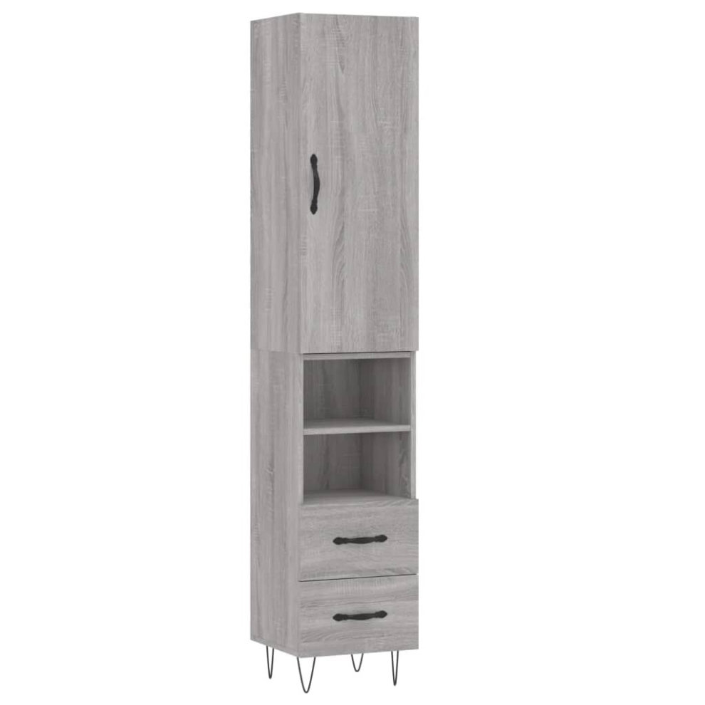 (grey sonoma, 2 drawers 2 shelves) vidaXL Highboard Sideboard Storage Cabinet Home Side Cabinet Engineered Wood