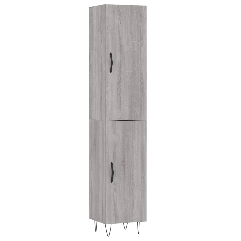 Vidaxl (Grey Sonoma, 1 Door) Highboard Sideboard Storage Cabinet Home Side Cabinet Engineered Wood