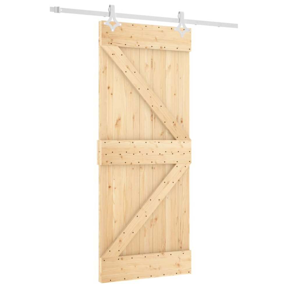 vidaXL Sliding Door with Hardware Set Interior Door Barn Door Solid Wood Pine