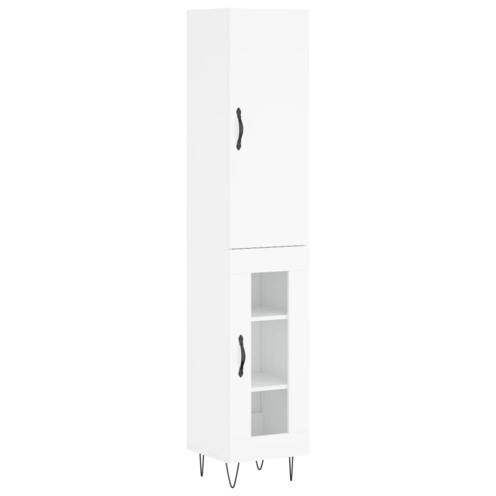 (high gloss white, 1 glass door) vidaXL Highboard Sideboard Storage Cabinet Home Side Cabinet Engineered Wood