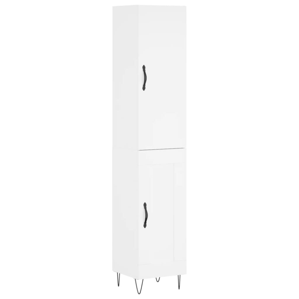 Vidaxl (, 1 Wood Door) Highboard Sideboard Storage Cabinet Home Side Cabinet Engineered Wood White