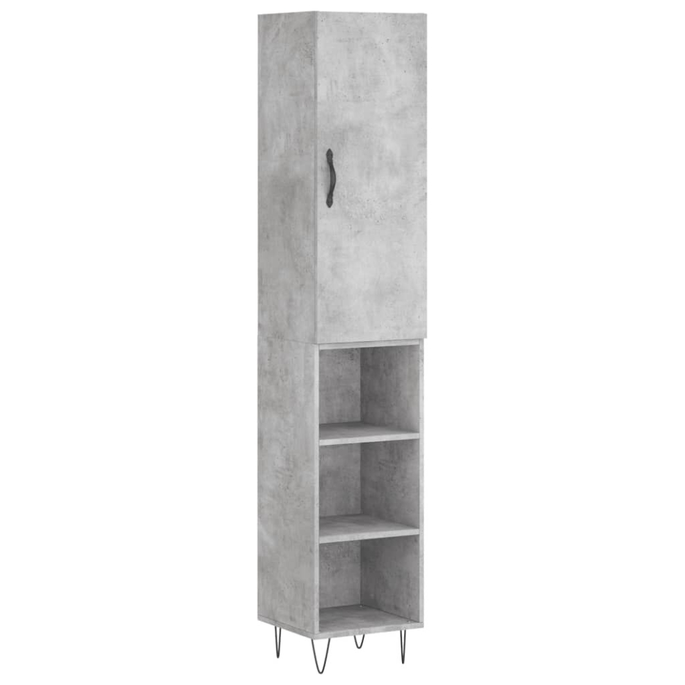 Vidaxl (Concrete Grey, 3 Shelves) Highboard Sideboard Storage Cabinet Home Side Cabinet Engineered Wood