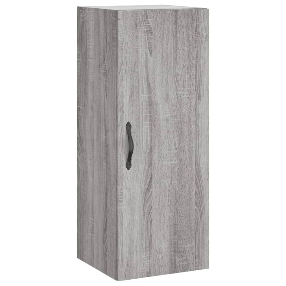vidaXL - Wall Mounted Slim Storage Cabinet - Grey Sonoma - 90 x 34.5 x 34cm - Image 3