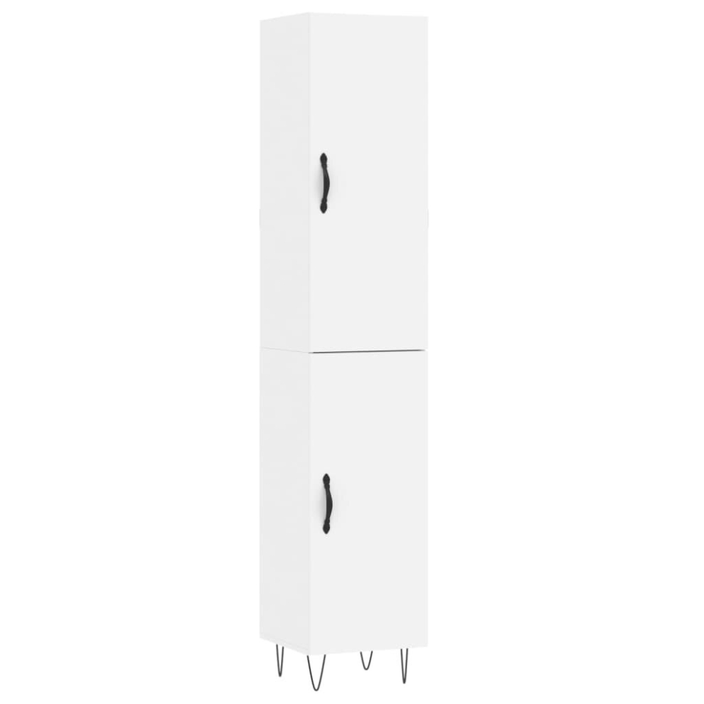 Vidaxl (White, 1 Door) Highboard Sideboard Storage Cabinet Home Side Cabinet Engineered Wood