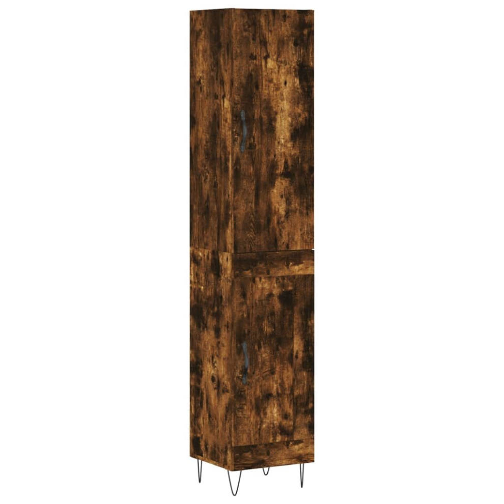 Vidaxl (Smoked Oak, 1 Wood Door) Highboard Sideboard Storage Cabinet Home Side Cabinet Engineered Wood
