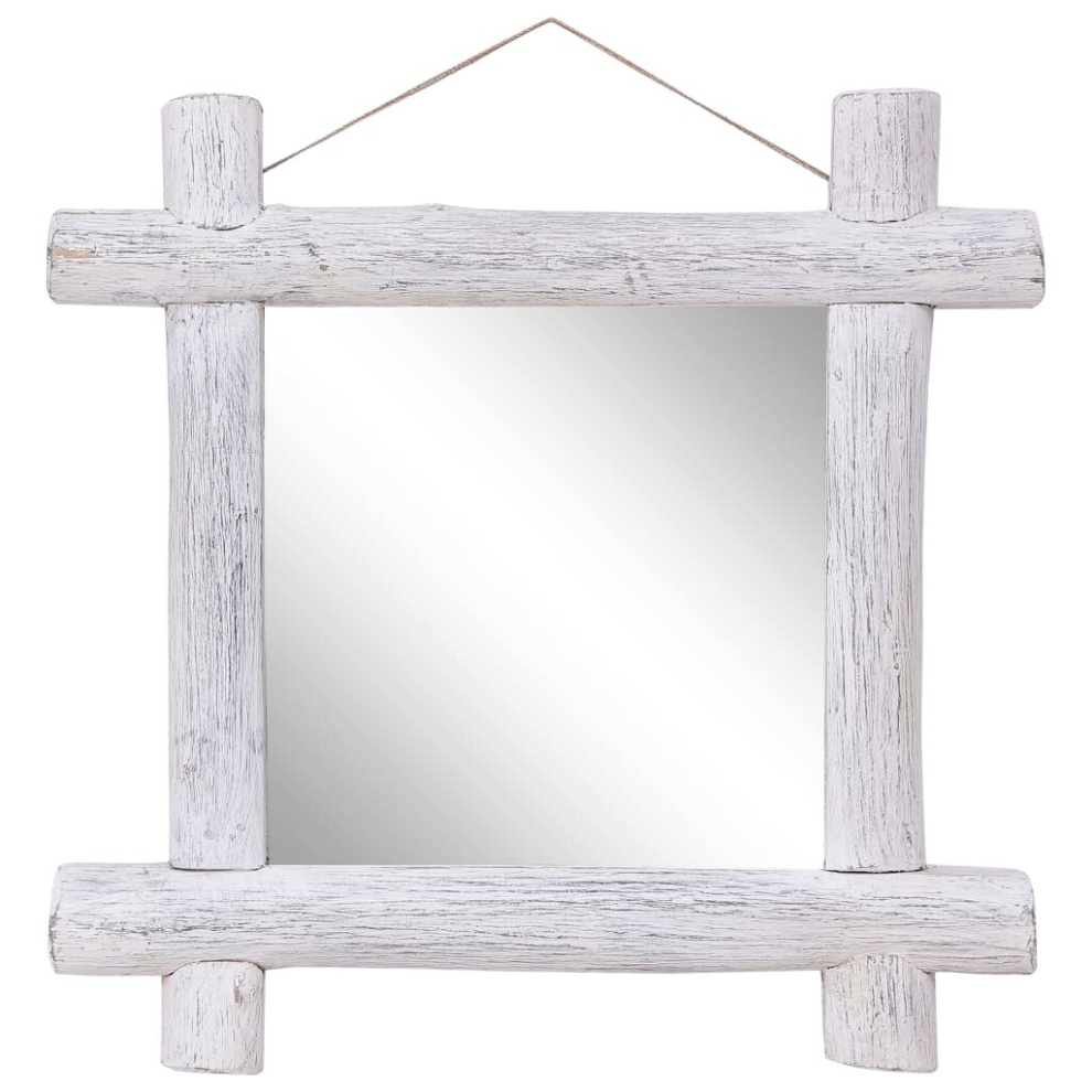 (white, 70 x 5 x 70 cm) vidaXL Log Mirror Solid Reclaimed Wood Unit White/Brown 70x70x5 cm/50x5x50 cm