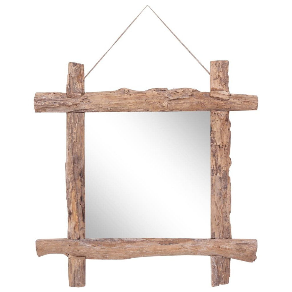 (brown, 70 x 5 x 70 cm) vidaXL Log Mirror Solid Reclaimed Wood Unit White/Brown 70x70x5 cm/50x5x50 cm