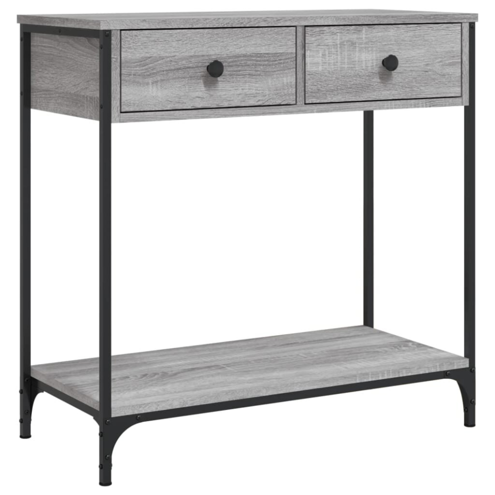 (grey sonoma, 75 x 34.5 x 75 cm) vidaXL Console Table Side End Table Hallway Stand Sofa Table Engineered Wood