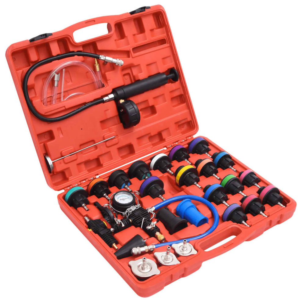 Vidaxl 28 Piece Radiator Pressure Tester Kit With Vacuum Purge And Refill Kit