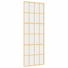 vidaXL Sliding Door Interior Barn Door Gold Clear ESG Glass and Aluminium