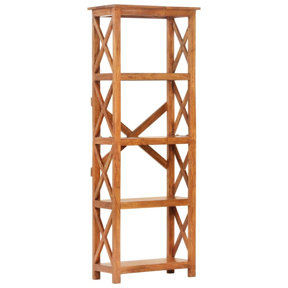 Vidaxl (60 X 30 X 160 Cm) Bookshelf Display Rack Unit Bookcase Storage Shelf Solid Wood Acacia