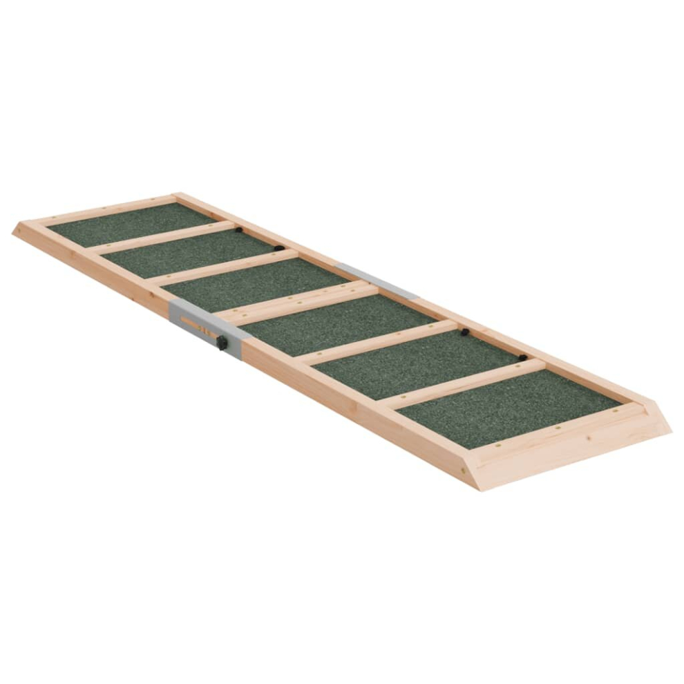 vidaXL Dog Ramp Adjustable Height Pet Ramp Dog Pet Step Grey Solid Wood Fir