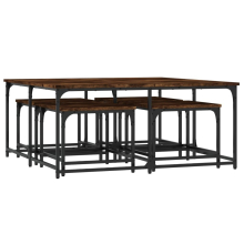 (smoked oak) vidaXL Nesting Coffee Tables Nesting Table End Table 5 pcs Engineered Wood