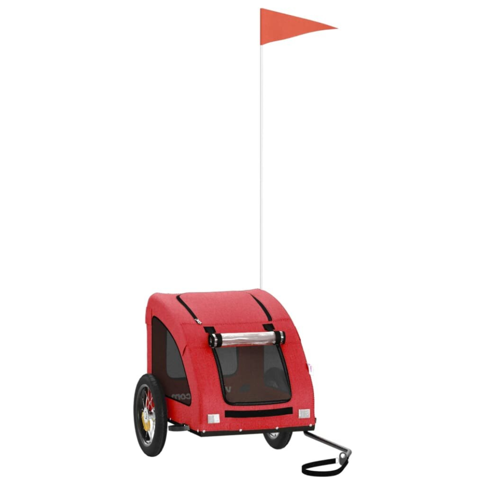 Vidaxl (Red) Dog Bike Trailer Bicycle Trailer Bike Carriage Oxford Fabric And Iron Red