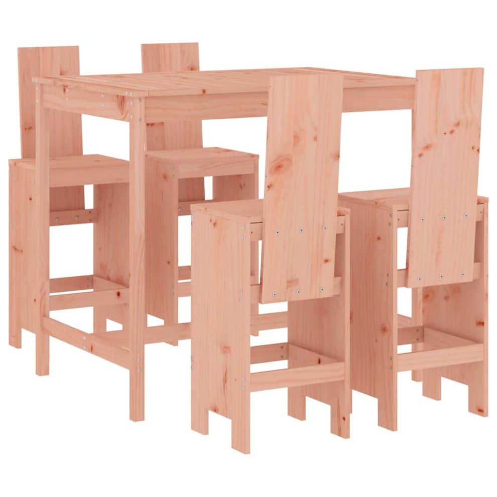Vidaxl (Natural Douglas) Garden Bar Set Outdoor Bar Table Set Bar Stool 5 Piece Solid Wood Pine