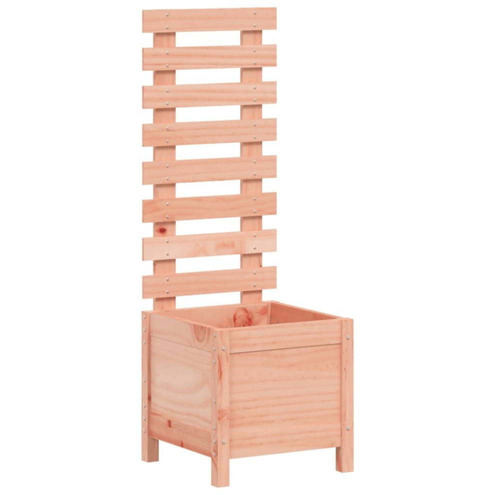 Vidaxl (Natural Douglas, 39 X 39.5 X 114 Cm) Garden Planter With Rack Flower Box Outdoor Plant Pot Solid Wood Pine