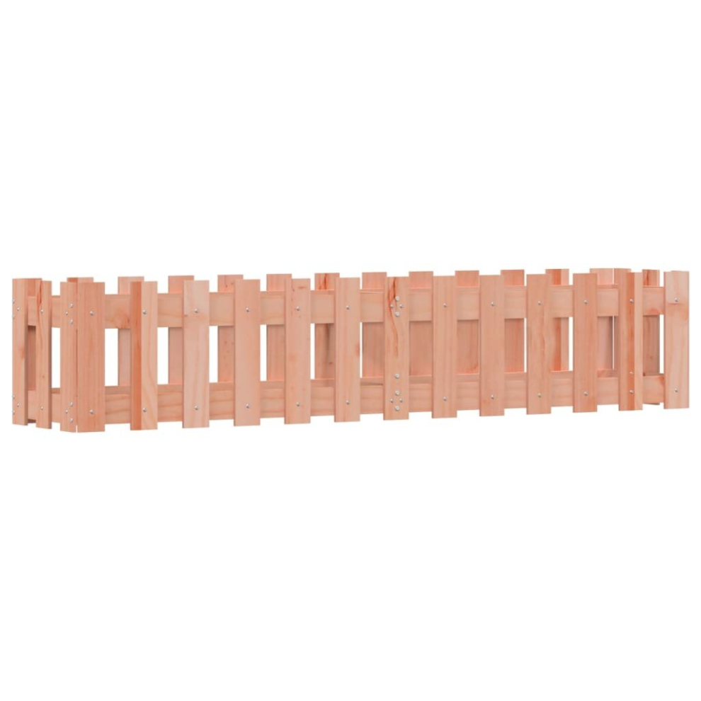 Vidaxl (Natural Douglas, 150 X 30 X 30 Cm) Garden Raised Bed With Fence Design Outdoor Planter Solid Wood Pine