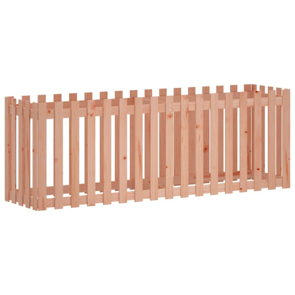 (natural douglas, 200 x 50 x 70 cm) vidaXL Garden Raised Bed with Fence Design Outdoor Planter Solid Wood Pine