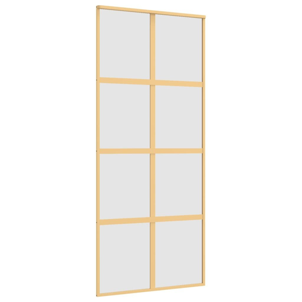 (gold, 90 x 205 cm/frosted) vidaXL Sliding Door Aluminium Gate Multi Colours/Sizes Transparent/Frosted