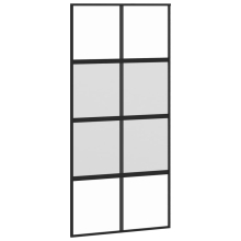 (black, 102.5 x 205 cm/half frosted) vidaXL Sliding Door Inner Glass Door Sliding Barn Door Aluminium and ESG Glass