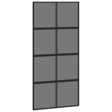 (black, 102.5 x 205 cm/dark transparent) vidaXL Sliding Door Inner Glass Door Sliding Barn Door Aluminium and ESG Glass