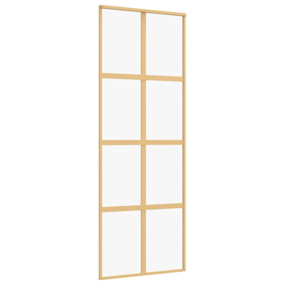 (gold, 76 x 205 cm/transparent) vidaXL Sliding Door Aluminium Gate Multi Colours/Sizes Transparent/Frosted