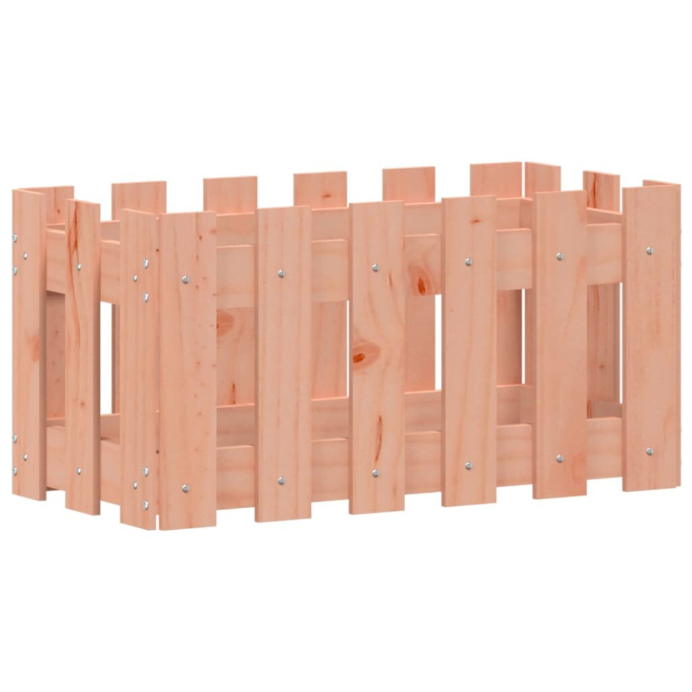 Vidaxl (Natural Douglas, 60 X 30 X 30 Cm) Garden Raised Bed With Fence Design Outdoor Planter Solid Wood Pine