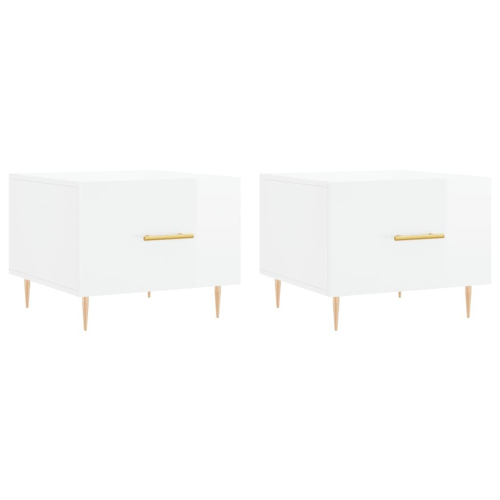 VidaXL (high gloss white, 2 pcs) vidaXL Coffee Table Side Table Sofa Table Telephone Table Engineered Wood