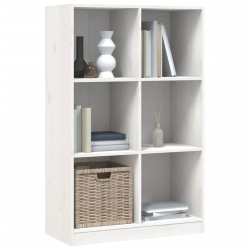 VidaXL (white) vidaXL Bookcase Office Book Shelf Storage Cabinet Book Stand Solid Wood Pine 2