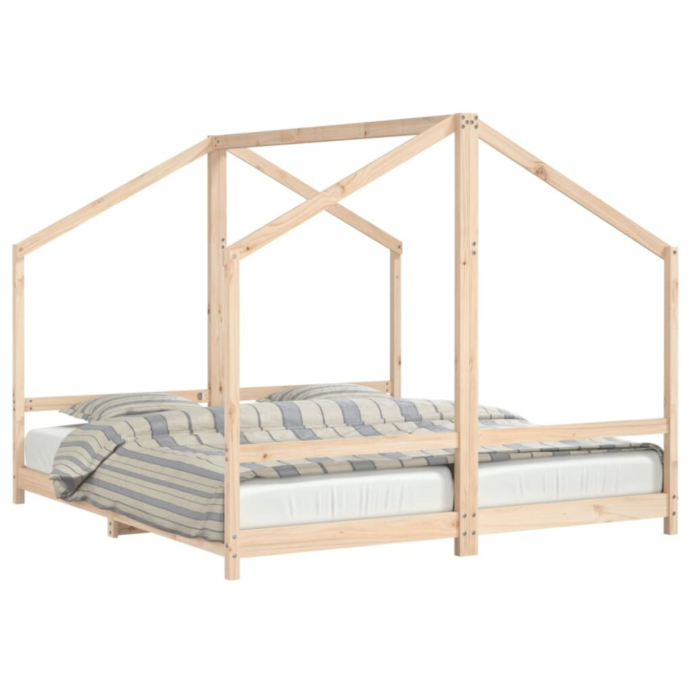 Vidaxl (Natural, 90 X 200 Cm) Kids Bed Frame Wooden Bedstead Bed Base Children's Bed Solid Wood Pine