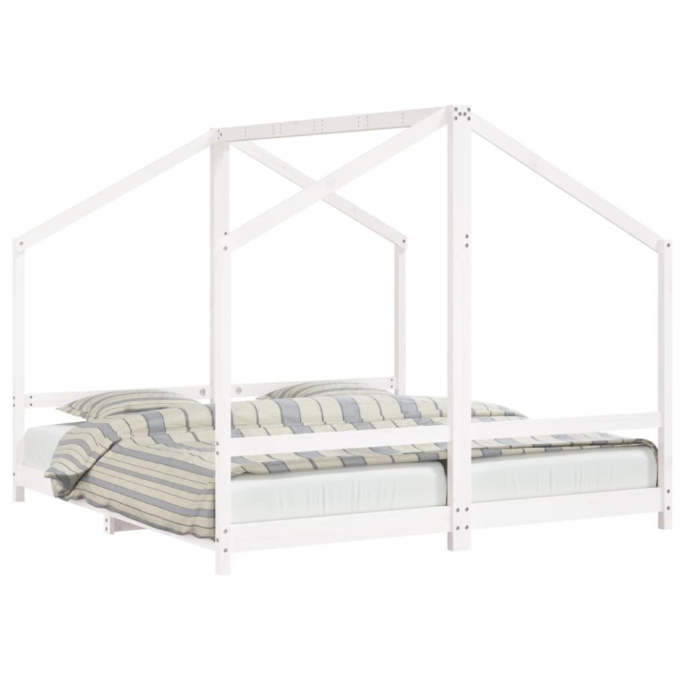 Vidaxl (White, 90 X 190 Cm) Kids Bed Frame Wooden Bedstead Bed Base Children's Bed Solid Wood Pine